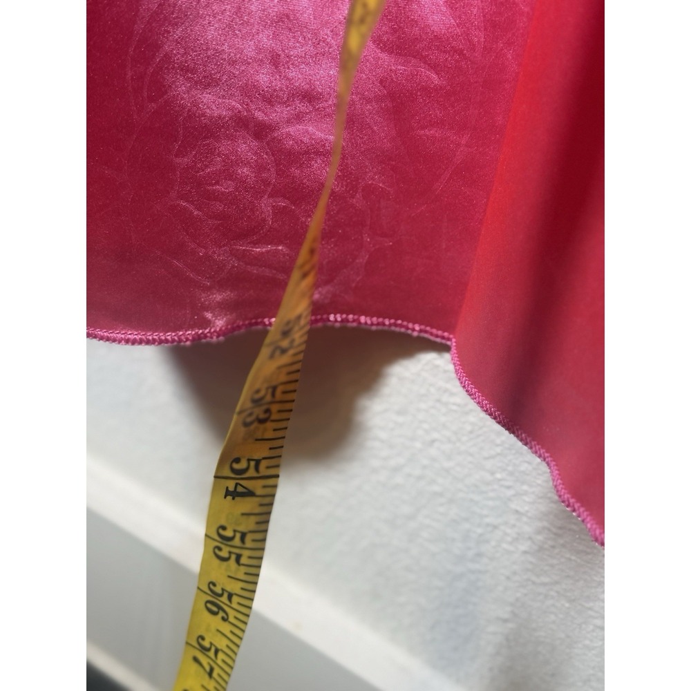 Fernando Sanchez Vtg Maxi Pink Floral Satin Slip Dress Size Large Rare - Picture 10 of 10